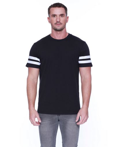  Men's CVC Stripe Varsity T-Shirt 
