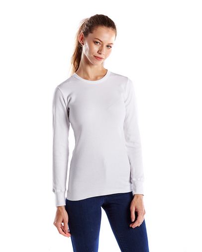 Ladies' 5.8 oz. Long-Sleeve Thermal Crewneck