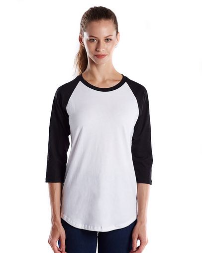  Ladies' 4.3 oz., 3/4-Sleeve Baseball Raglan 