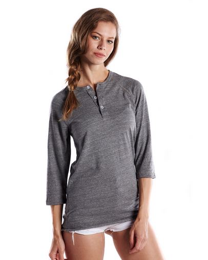  Unisex 4.9 oz. 3/4-Sleeve Triblend Raglan Henley 