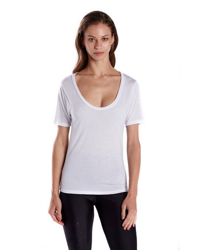  Ladies' 2.5 oz. Short-Sleeve Deep Scoop Neck Blouse 