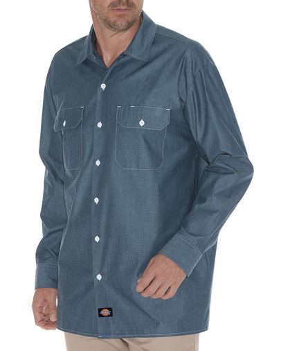 Men's Tall Relaxed Fit Long-Sleeve Chambray Shirt