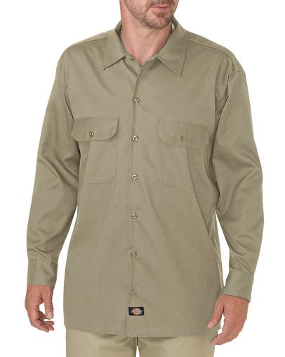 Men's FLEX Relaxed Fit Long-Sleeve Twill Work Shirt
