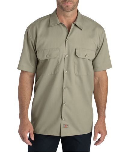  Men's FLEX Relaxed Fit Short-Sleeve Twill Work Shirt 