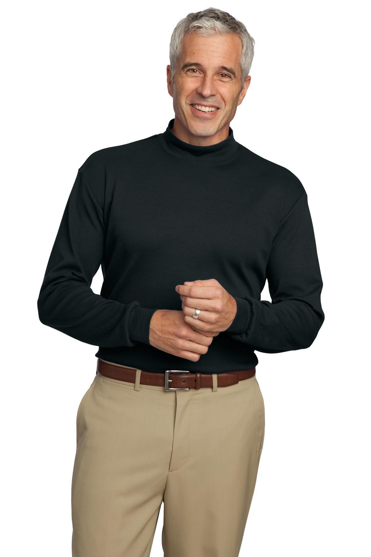 port authority interlock knit mock turtleneck